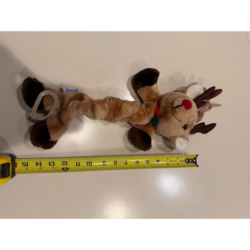 Vintage‎ 1986 Dakin Reindeer Plush Red Nose Christmas Stretchy Toy 9-14 inch - Picture 5 of 6